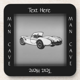 Dessous-de-verre Voiture de sport Cave Homme Coaster Texte personna