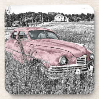 Dessous-de-verre Voiture vintage classique rose