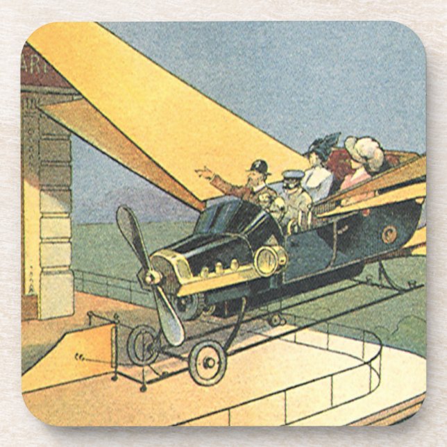 Dessous-de-verre Voitures cabriolet Steampunk de science-fiction vi (Devant)