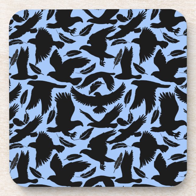 Dessous-de-verre Vol des Aigles noir.w L Bleu BG (Devant)