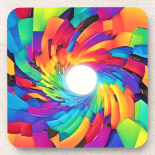 Dessous-de-verre Vortex kaléidoscopique : Un voyage coloré
