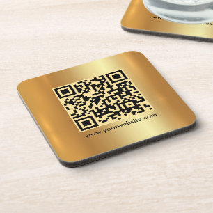 Dessous-de-verre Votre Carré Gold Modèle de code QR personnalisé