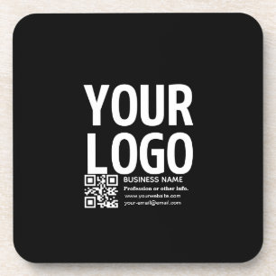 Dessous-de-verre Votre logo avec code QR et texte modifiables 