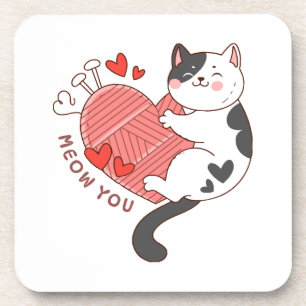 Dessous-de-verre Vous êtes un joli chat pour la Saint-Valentin