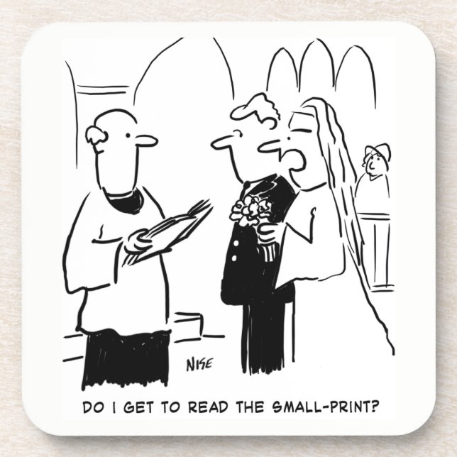 Dessous-de-verre Vows mariage Petite impression Vicaire et Mariée (Devant)