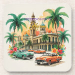 Dessous-de-verre Voyage Cuba vintage - Salutations de La Havane<br><div class="desc">Publicité Vintage voyage et touristique - Cuba</div>