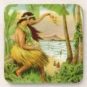 Dessous-de-verre Voyage vintage en Hawaï