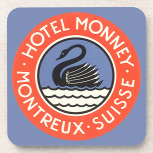 Dessous-de-verre Voyage Vintage, Hôtel Monney Suisse Swan Bird
