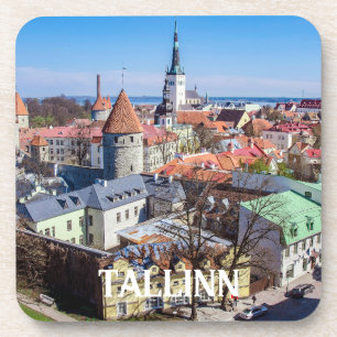 Dessous-de-verre Vue aérienne du centre-ville de Tallinn en Estonie