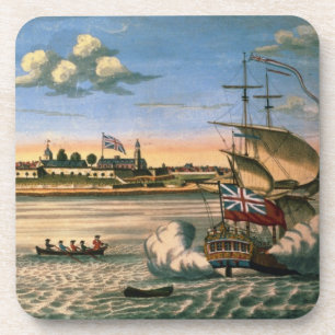 Dessous-de-verre Vue de fort George, avec ville de New-York pour