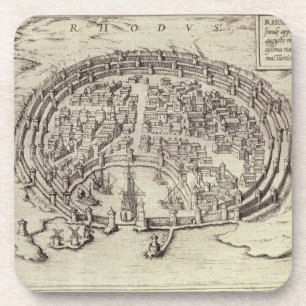 Dessous-de-verre Vue de Rhodes, du 'théâtre des villes principale