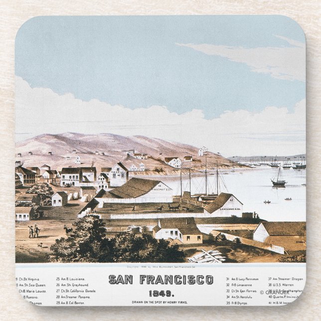 Dessous-de-verre Vue de San Francisco, 1849 (Devant)