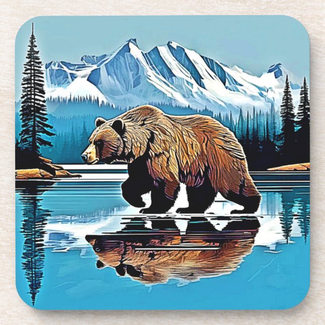 Dessous-de-verre Vue du lac Grizzly (Devant)