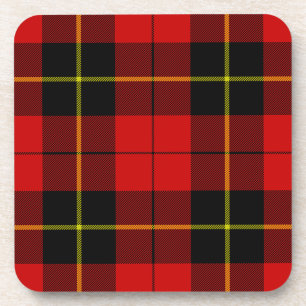 Dessous-de-verre Wallace tartan rouge noir plaid