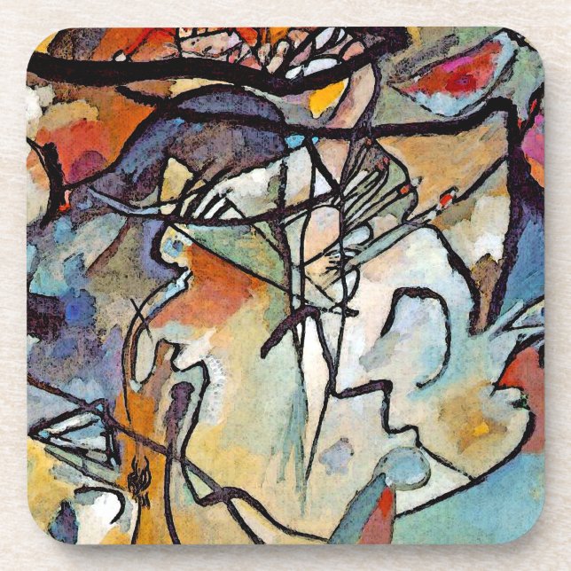 Dessous-de-verre Wassily Kandinsky - Composition cinq art abstrait (Devant)