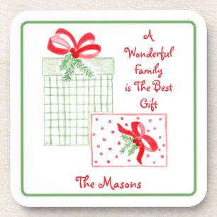 Dessous-de-verre Watercolor Holiday Family est le meilleur cadeau P