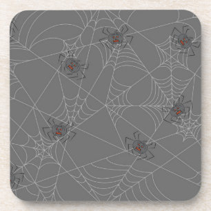Dessous-de-verre Web et citrouilles d'araignées d'Halloween