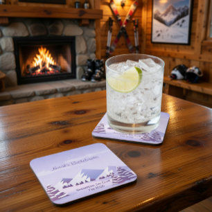 Dessous-de-verre Week-end de célibataire en montagne l'hiver sur me