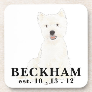 Dessous-de-verre Westie personnalisé West Highland Terrier