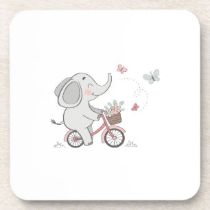 Dessous-de-verre Whimsical Elephant vélo d'équitation - Enfants Des