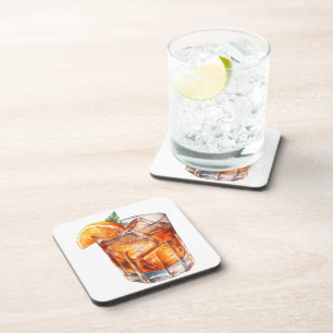 DESSOUS-DE-VERRE WHISKEY EN COULEUR D'EAU SUR LES ROCHERS