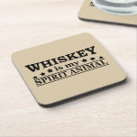 Dessous-de-verre whiskey is my spirit animal<br><div class="desc">This original funny whiskey quote graphic design with awesome typography font lettering is perfect for people who are fans of whiskey flavor. It also can be given as a birthday or Christmas gift to your best friend, relative, boyfriend, or girlfriend who also loves drinking whiskey! This design is also fitting...</div>