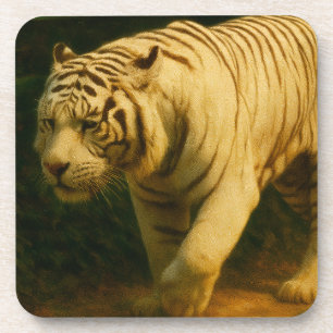 Dessous-de-verre White Tiger Majesty - Stylisé Art de la faune