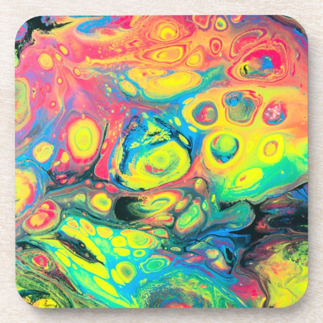 Dessous-de-verre Wild Acrylic Fluide Art Abstract (Devant)