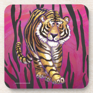 Dessous-de-verre Wild Me Tiger noir et rose