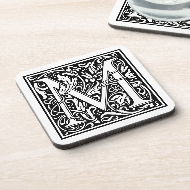 Dessous-de-verre William Morris Alphabet "M" (Côté gauche)