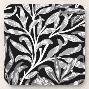 Dessous-de-verre William Morris Branche de Saule, Noir, Blanc & Gri