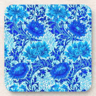 Dessous-de-verre William Morris Chrysanthemums Nuances de Denim Blu
