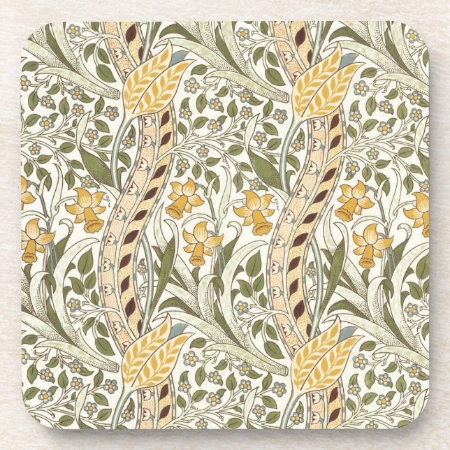 Dessous-de-verre William Morris Daffodil Garden Flower Classic Bota (Devant)
