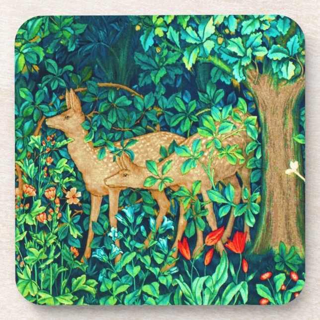 Dessous-de-verre William Morris Forest Deer Tapestry Imprimer (Devant)