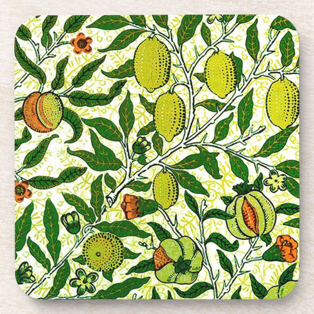 Dessous-de-verre William Morris Fruit exotique, Citron jaune (Devant)