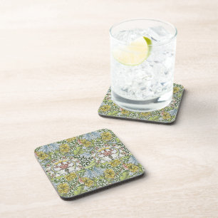 Dessous-de-verre William Morris Vintage Floral rose Myrtle vert