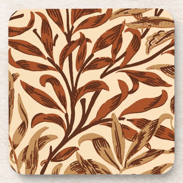 Dessous-de-verre William Morris Willow Bough, Brown et beige (Devant)