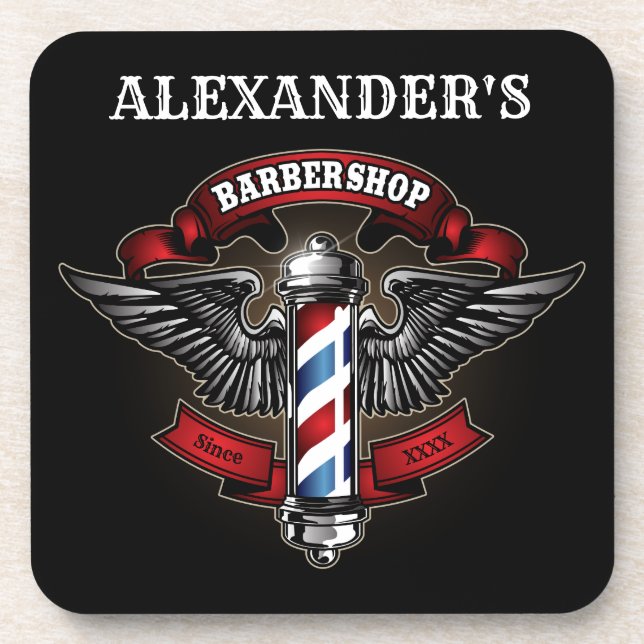 Dessous-de-verre Winged Barber Pole Coaster (Devant)