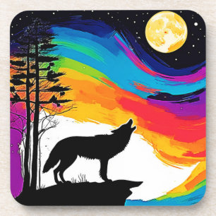 Dessous-de-verre Wolf Moon Howl Art