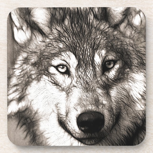 Dessous-de-verre Wolf Photographie Art Spirit Guide Amour animal (Devant)