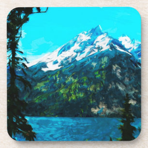 Dessous-de-verre Wyoming Grand Teton Mountains Abstrait