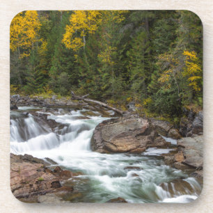 Dessous-de-verre Yaak Falls en automne dans le Kootenai National