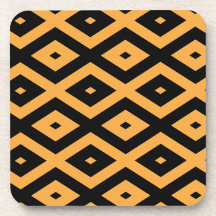 Dessous-de-verre Yellow and black diamond pattern