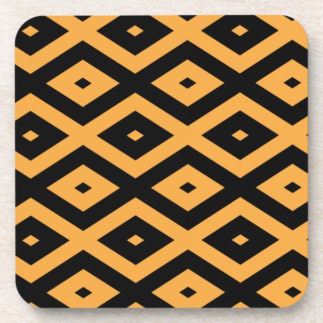 Dessous-de-verre Yellow and black diamond pattern (Devant)
