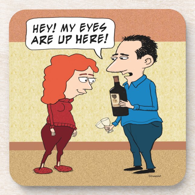 Dessous-de-verre Yeux drôles sur le vin (Devant)