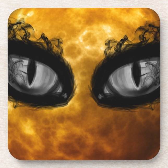 Dessous-de-verre Yeux mauvais de Halloween (Devant)