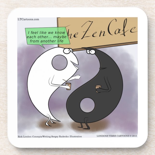 Dessous-de-verre Yin rencontre Yang Zen Funny (Devant)