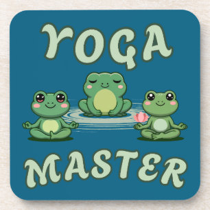 Dessous-de-verre Yoga Frogs Yoga Master Wood Wall Art
