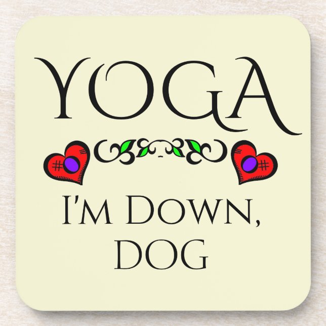 Dessous-de-verre Yoga I'm Down, Pâques de boisson de chien (Devant)