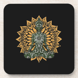 Dessous-de-verre Yoga Lotus Pose Zen Graphisme